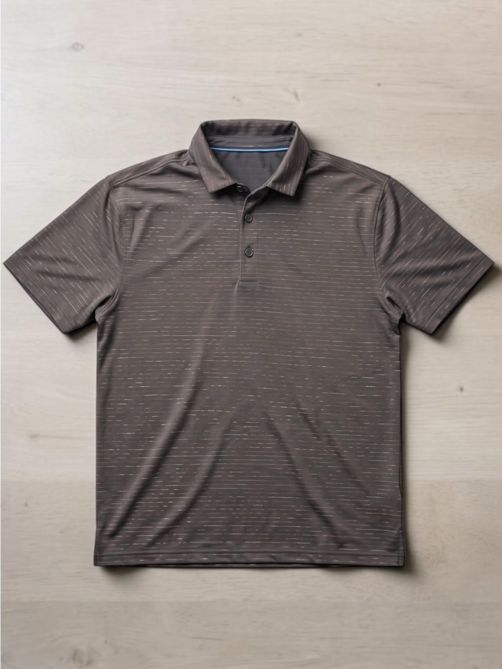 Champion Men's Grey Short-Sleeve Polo Shirt Large